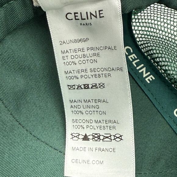 NWT Authentic Celine Triomphe Green Adjustable Baseball Cap - Picture 8 of 10